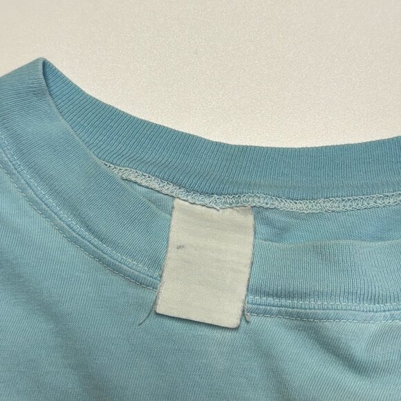 Vintage 90s Black Sand Beach T Shirt Womens Large 22x21.5 Blue Single Stitch - Picture 13 of 15